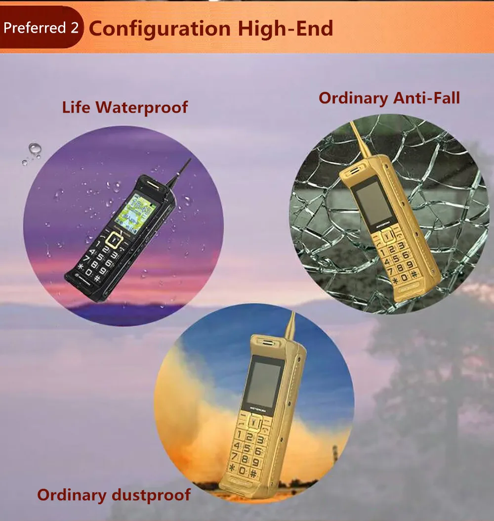 Long Standby C3 Retro Cellphone 2.2inches Dual SIM Card Mp3 Big Battery 6800mAh Bluetooth Unlocked Mobile Phone