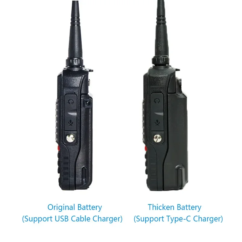 Batería de iones de litio para walkie-talkie, batería de UV-10R gruesa de 2023 mAh, compatible con carga tipo C, UV10R, UV-5R Plus, UV-S9, novedad de 2600