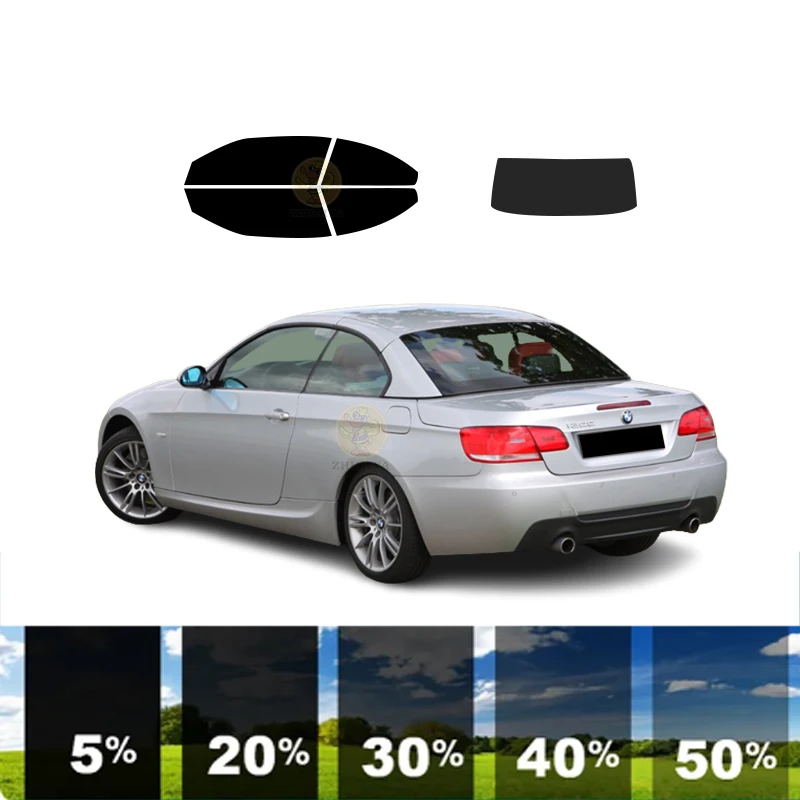 

precut Removable Window Tint Film For Car 100% UVR 5%-70%VLT Heat Insulation Carbon ﻿For BMW 3 SERIES 2 DR CONVERTIBLE 2007-2013