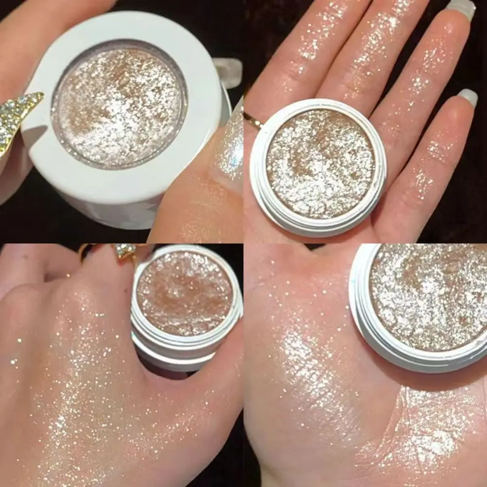 Lang anhaltender super glänzender Lidschatten einfarbig perlmutt farbener Glitzer Augen aufhellen Make-up schimmern lila Lidschatten