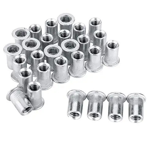 10 Pcs M3 M4 M5 M6 M8 M10 M12 Aluminum Rivet Nut Flat Head Thread Insert Rivet Nut Set Nut