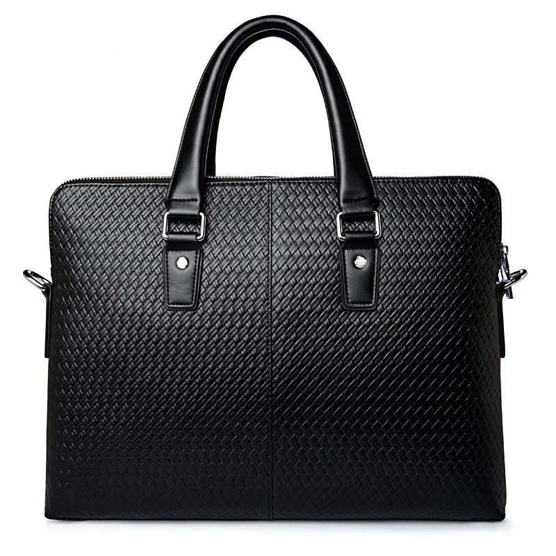 Handbag Genuine Messenger Luxury Leather Briefcases Men Large Capacity Men's Business Laptop Woven Briefcase Bag Brief Case