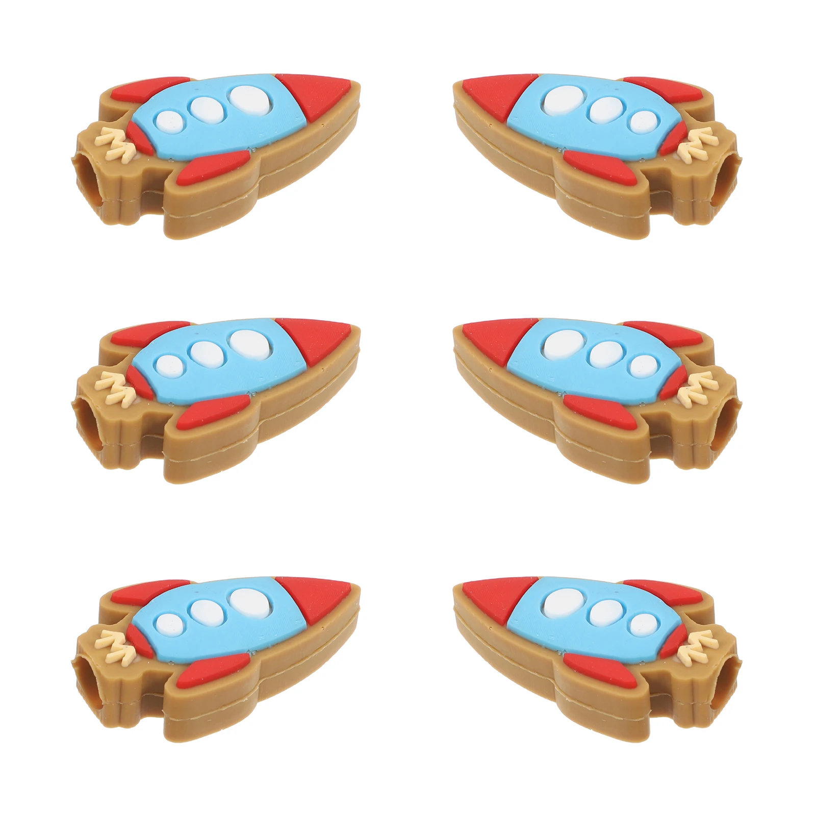 6 шт. мультяшные колпачки для карандашей, защитные чехлы из ПВХ, защитные накладки для наконечников, удлинители, декоративные гибкие школьные и офисные домашние чехлы