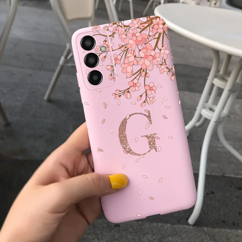 For Samsung Galaxy A13 Case Cover Luxury Letters Alphabet Painted Soft Funda For Samsung A13 2022 A135F M13 M135F A 13 M 13 Capa