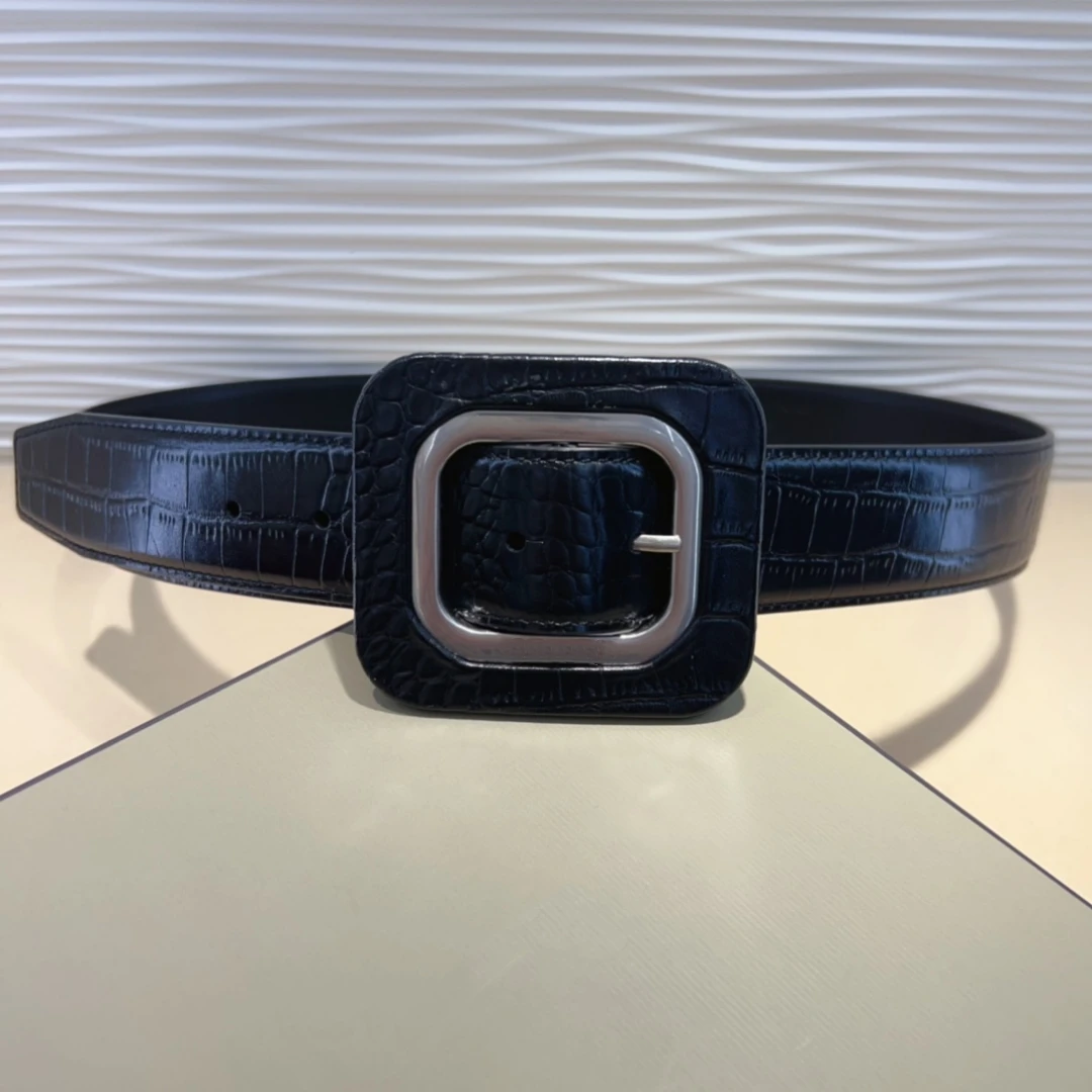 High Quality Luxury Goods Designer TOM cowhide Crocodile Pattern Woman Man Needle Buckle Belt 38MM Gift Box