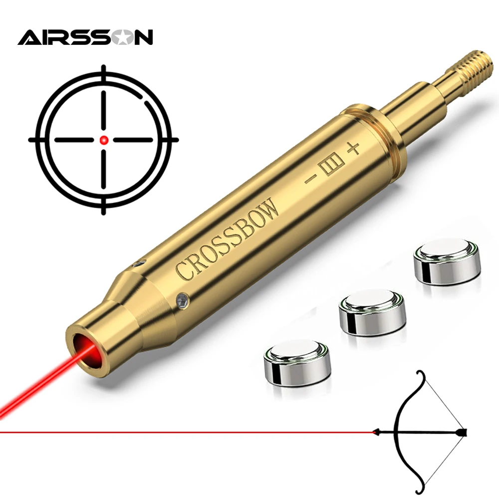 Threaded Crossbow Laser Bore Sighter Compound Bow Laser Sight Arrow Red Laser Boresighter Hunting Shooting Archery Calibrator