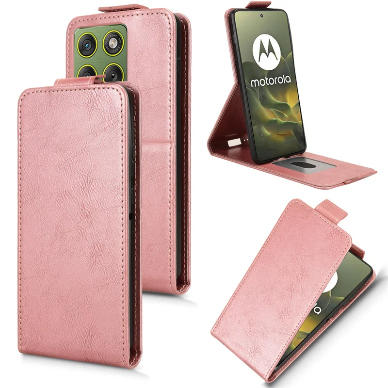 لهاتف موتورولا موتو إيدج 70 5G حافظة عمودية قابلة للطي ريترو صديقة للبشرة غطاء كامل حامل بطاقة لهاتف موتو X70 اير 5G أكياس الهاتف #2
