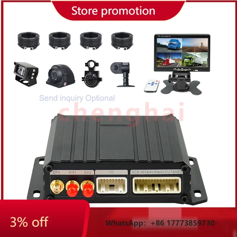 CHKJ Top Ranking 4Ch H.265 Dual SD Card Mobile DVR 4G GPS Wifi Truck DVR Real-time Remote View Monitoring Fleet Management MDVR