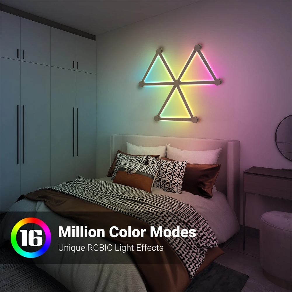 DIY Splicing Light Atmosphere Smart Wall Lamp, Voice-Controlled Light, E-Sports Room, Bedroom, Bar Decorative Night Lamp