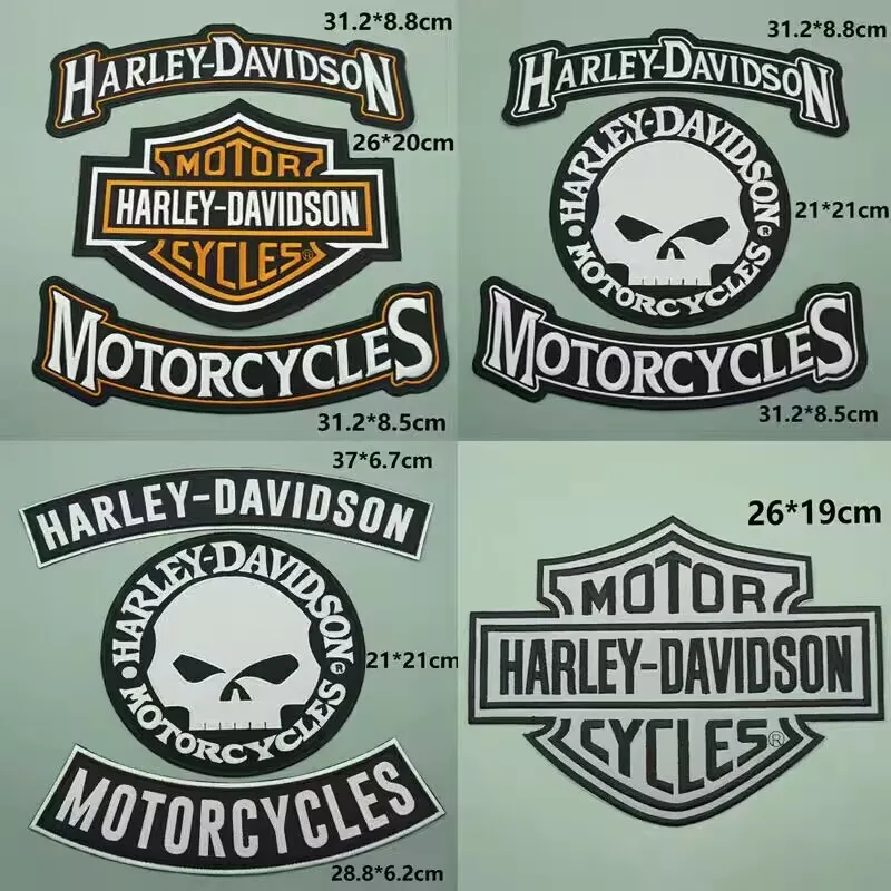Patch Leather Jacket Denim Hot Melt Adhesive Patch Accessory For Harley Davidson lectra Glide Motorcycle Logo Embroidered Fabric