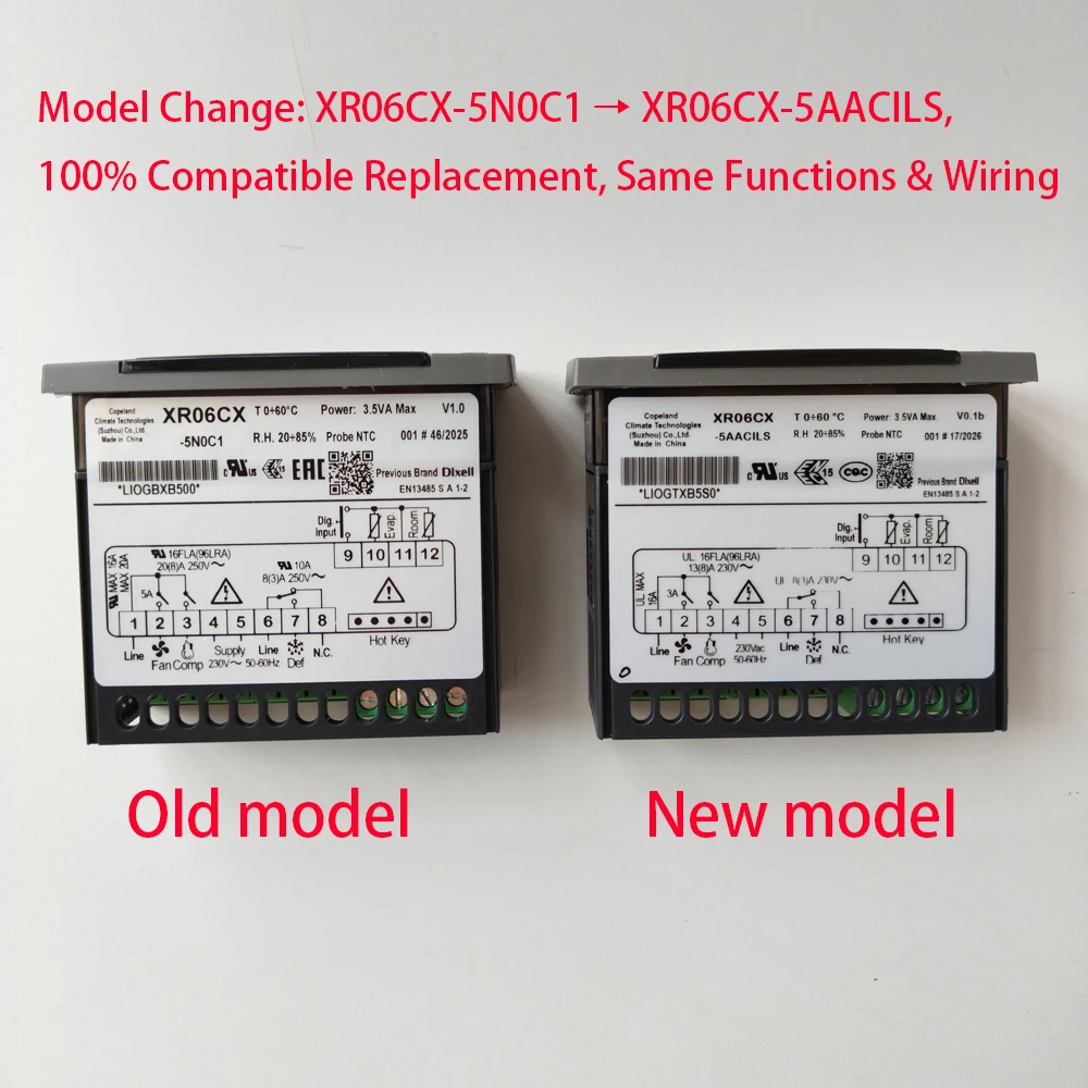 Obrázek 6: Copeland dixell XR06CX-5N0C1 termostat  aktualizovaná náhrada modelka XR06CX-5AACILS plný kompatibilní