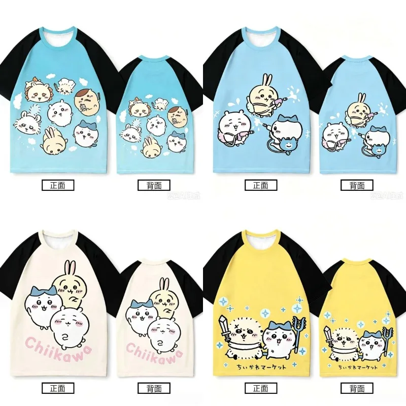 New Summer Chiikawa Cute T-Shirt – 3D Print Tops Chiikawa/Usagi/Hachiware Short-Sleeve for Adults & Kids Matching Family Outfits