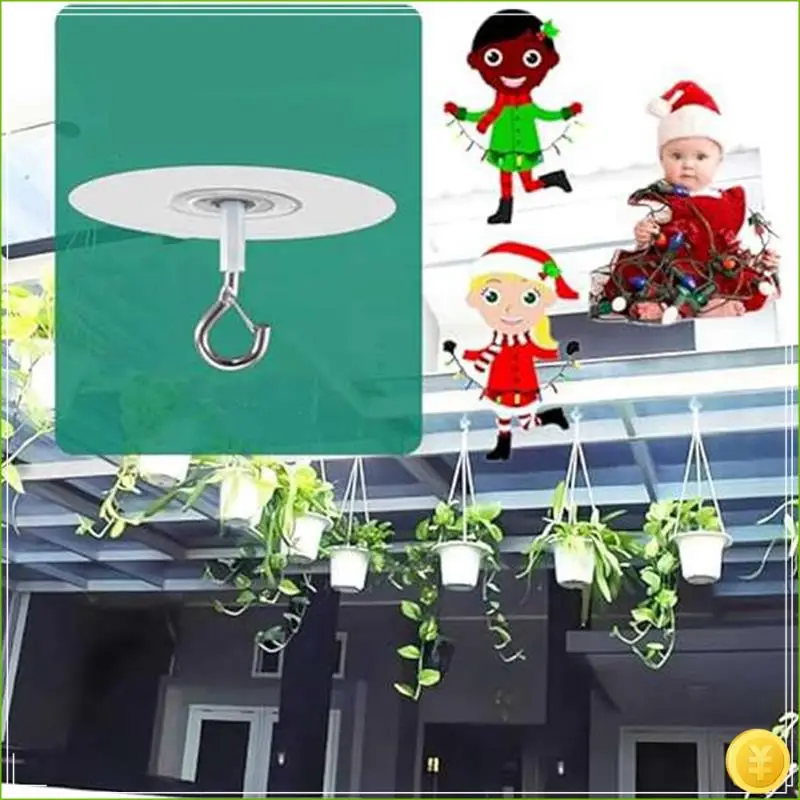 10Pcs Adhesive Ceiling Hooks For Popcorn Concrete Textured Ceiling Wall Surface, No Drilling Self Adhesive Ceiling Hooks Durable