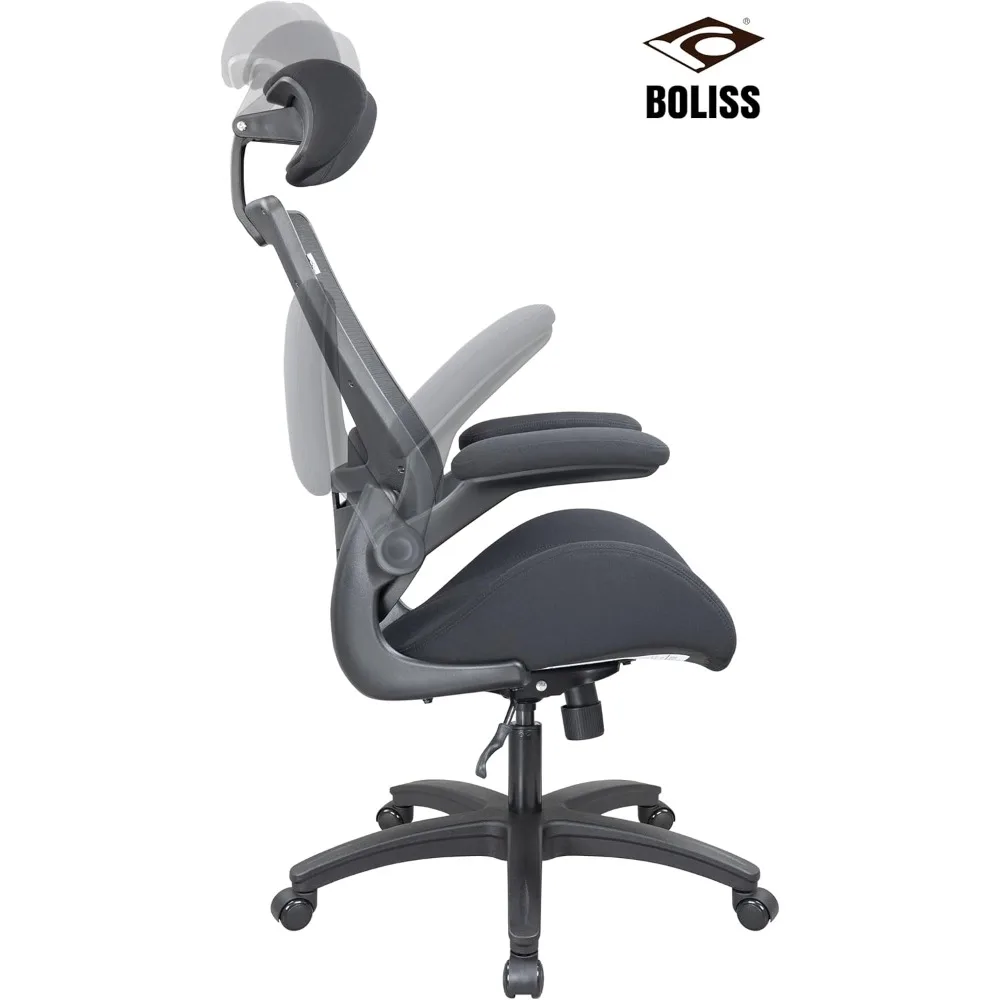 كرسي مكتب كمبيوتر شبكي مريح عالي الظهر بوزن 400 رطل مع أذرع قابلة للتعديل فائقة النعومة ومقعد رغوي مصبوب لدعم قطني #6