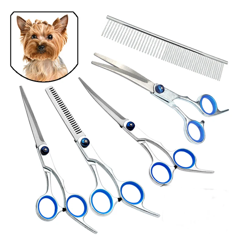 

6 Inch Pet Grooming Scissors Set Straight Sut Teeth Cut Fish Bone Scissors Stainless Steel Dog Scissors Pets Shears Animal Cutti