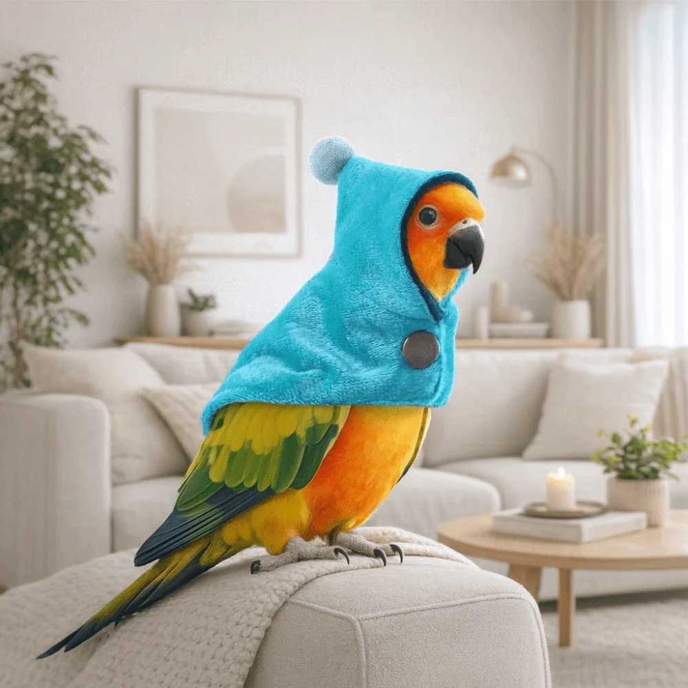 Fashion Windproof Parrot Cloak Thickened Buckle Fixing Bird Cape Warm Comfortable Bird Winter Jacket Autumn Winter