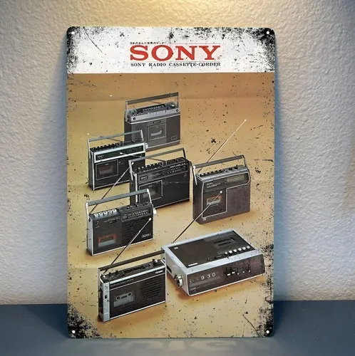 Vintage Radio Cassette Players Metal Poster - Tin Sign