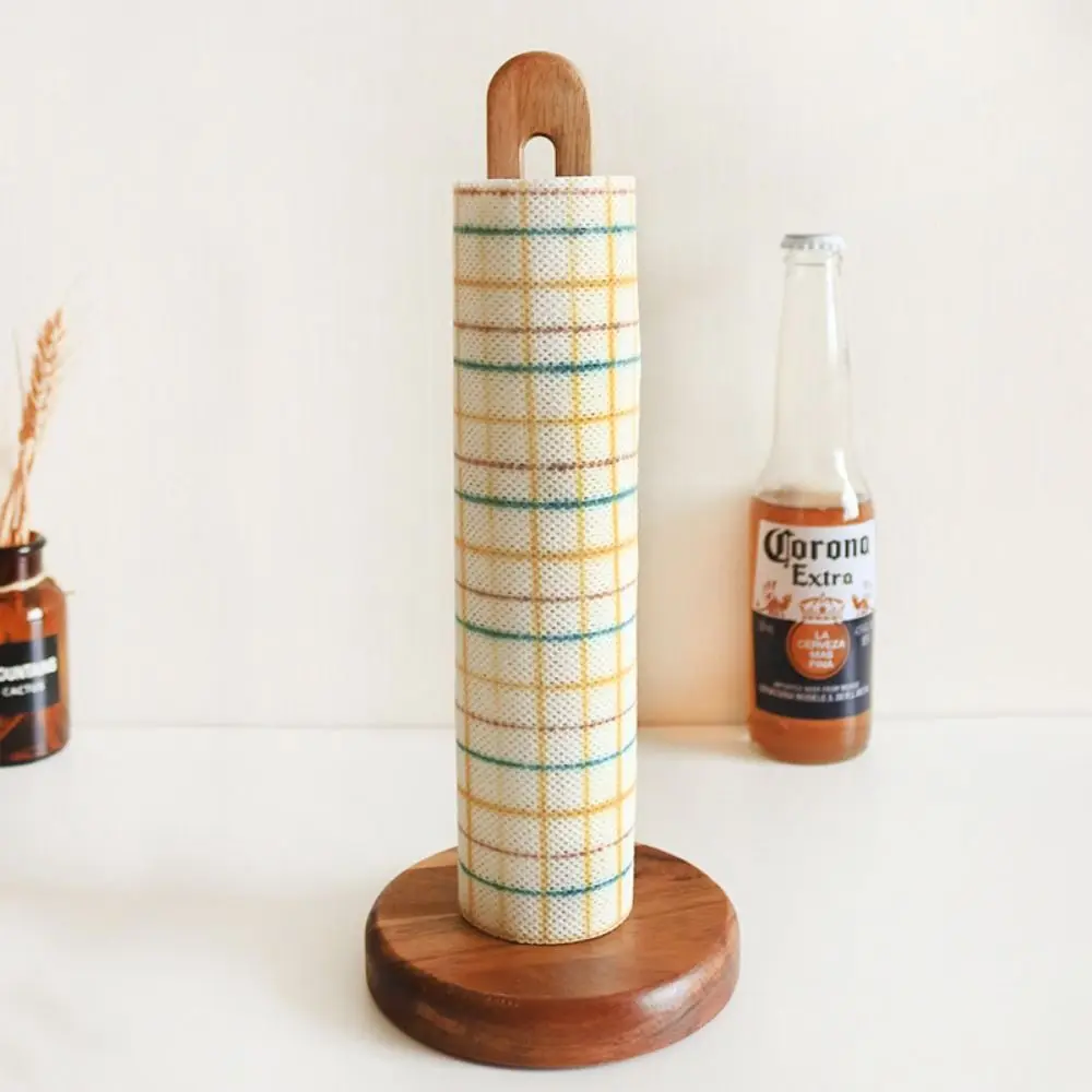 Solid Wood Tissue Holder Modern Free-Standing Non-Slip Napkins Shelf Waterproof Durable Roll Paper Storage Rack Dining Table