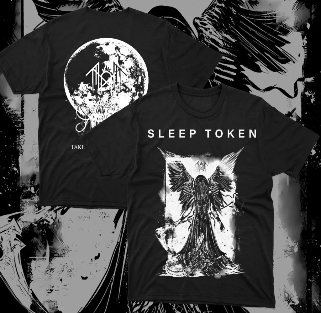 

New Fashion T-Shirts for Men, Cotton T-Shirts with Metal Band and Sleeping Token, Summer Casual T-Shirts for Daily Use