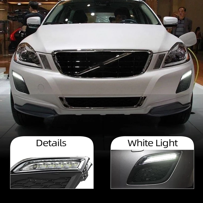 

Car Daytime Running Light LED DRL Daylight With Dimmed Function Plating Style For Volvo XC60 2011-2013 Component