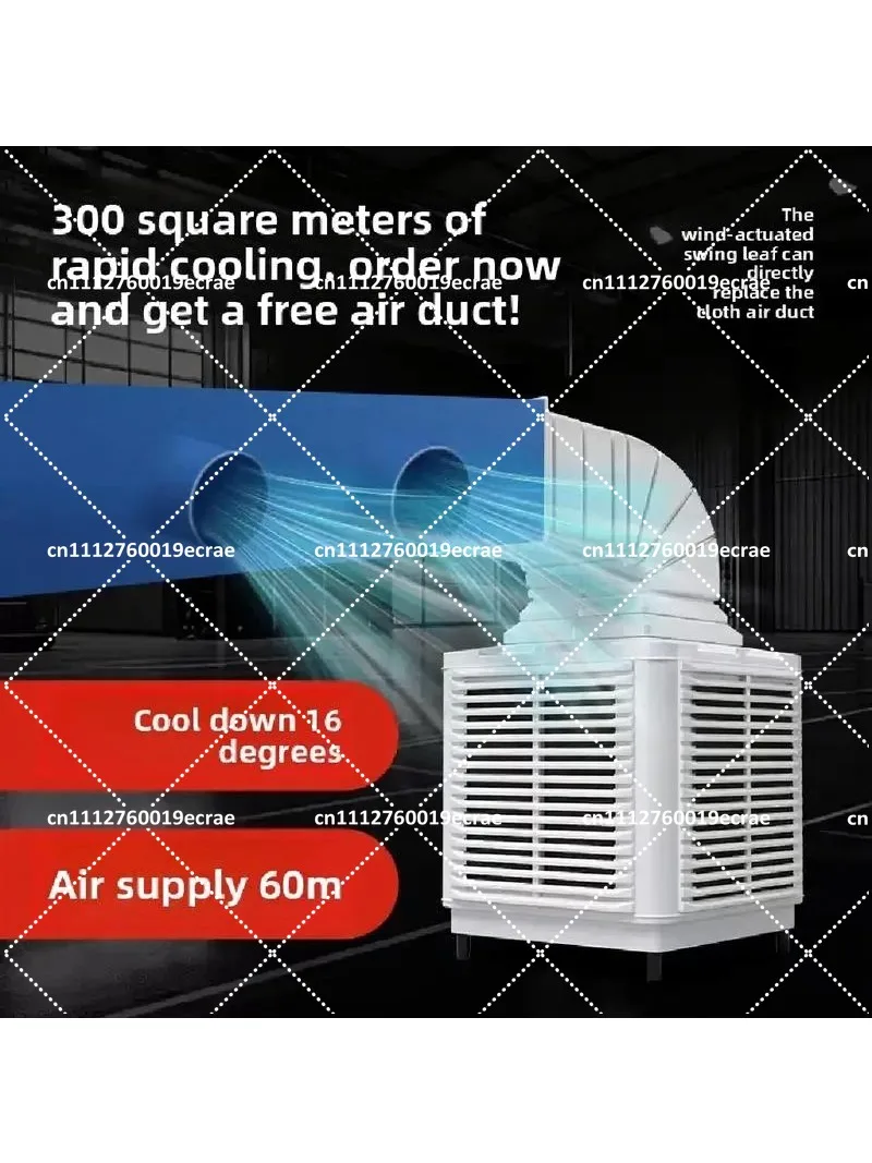 Wall Mounted Industrial Air Cooler, Evaporative Water Cooling Unit for Warehouse Workshop Ventilation