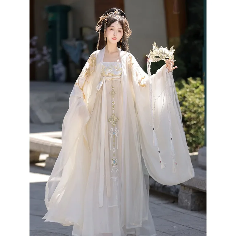 full set of retro national style Tang system, elegant big-sleeved shirt, a one-piece balsam skirt thin chest-length antique suit