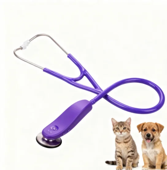 Portable Cardiology Vet Stethoscope AI Smart Electronic Digital Dog Clinic Precise Interpretation Multi Party Sharing