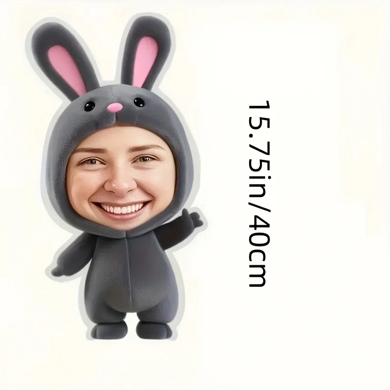 Double‑Sided Custom Cartoon Character Photo Pillow, Personalized 3D Human Face Irregular Shaped Plush Cushion, Unique Funny Gift