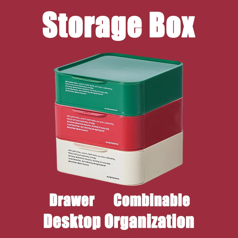

Bedroom Desktop Storage Box Drawer Style Stackable Storage Box Student Dormitory Miscellaneous Sorting Plastic Storage Box