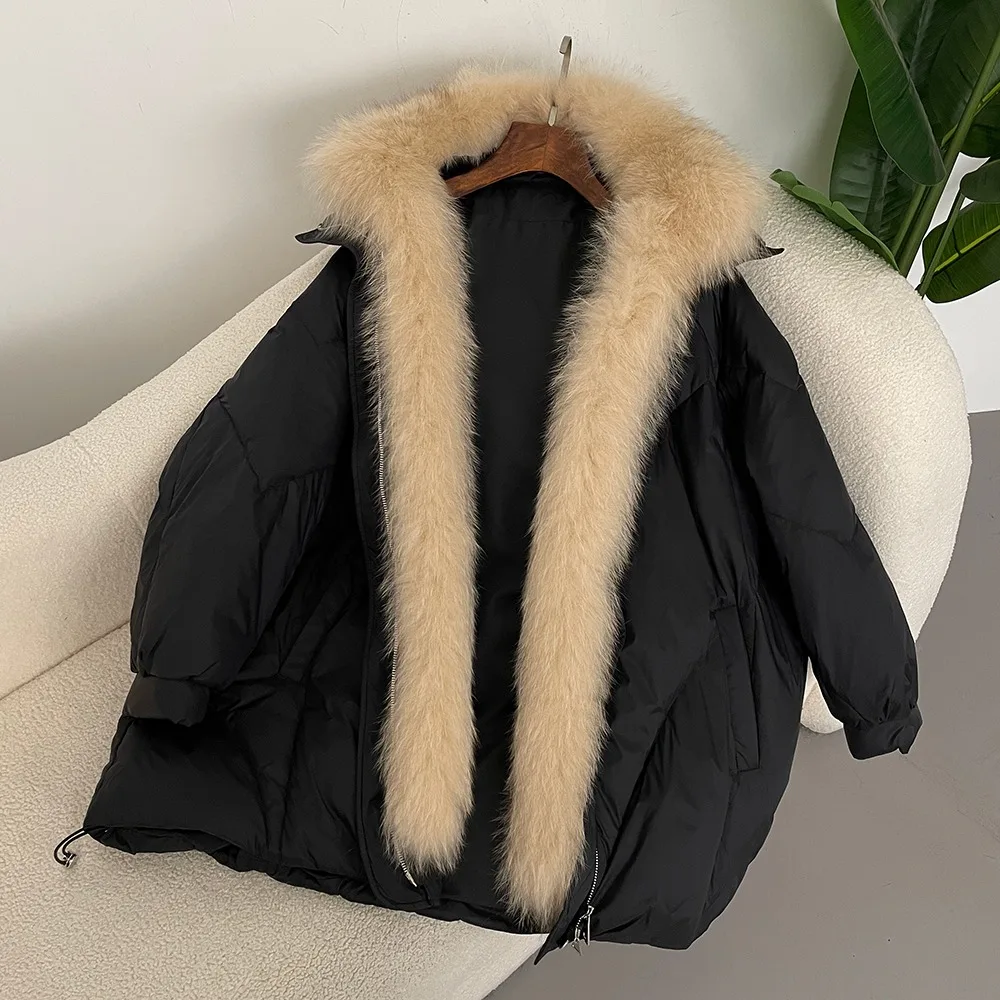 2024 Women\'s Fashion New Autumn-winter Warm True Fox Collar Goose Down Coat Thick Women\'s Coat Luxury Women\'s Coat