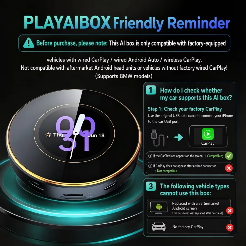 PLAYAIBOX CarPlay Tv Box Android 15 Ultra CarPlay Ai Box Android Auto Wireless Adapter GPS QCM6350 5G LTE For Youtube Netflix view 2