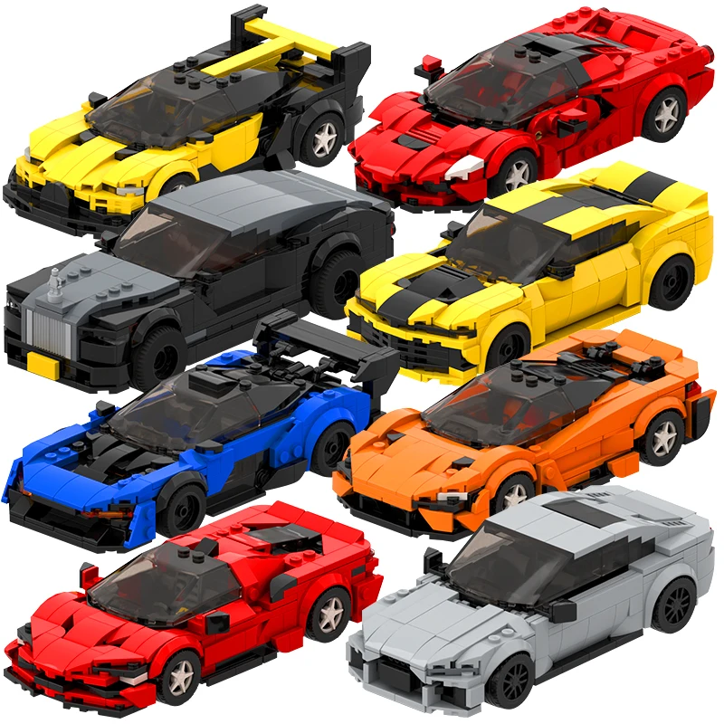 2022 Hot MOC Speed City Car Champion Racer Classic Supercar Building Blocks Brick Racing Super Technique Creative Garage DIY Set