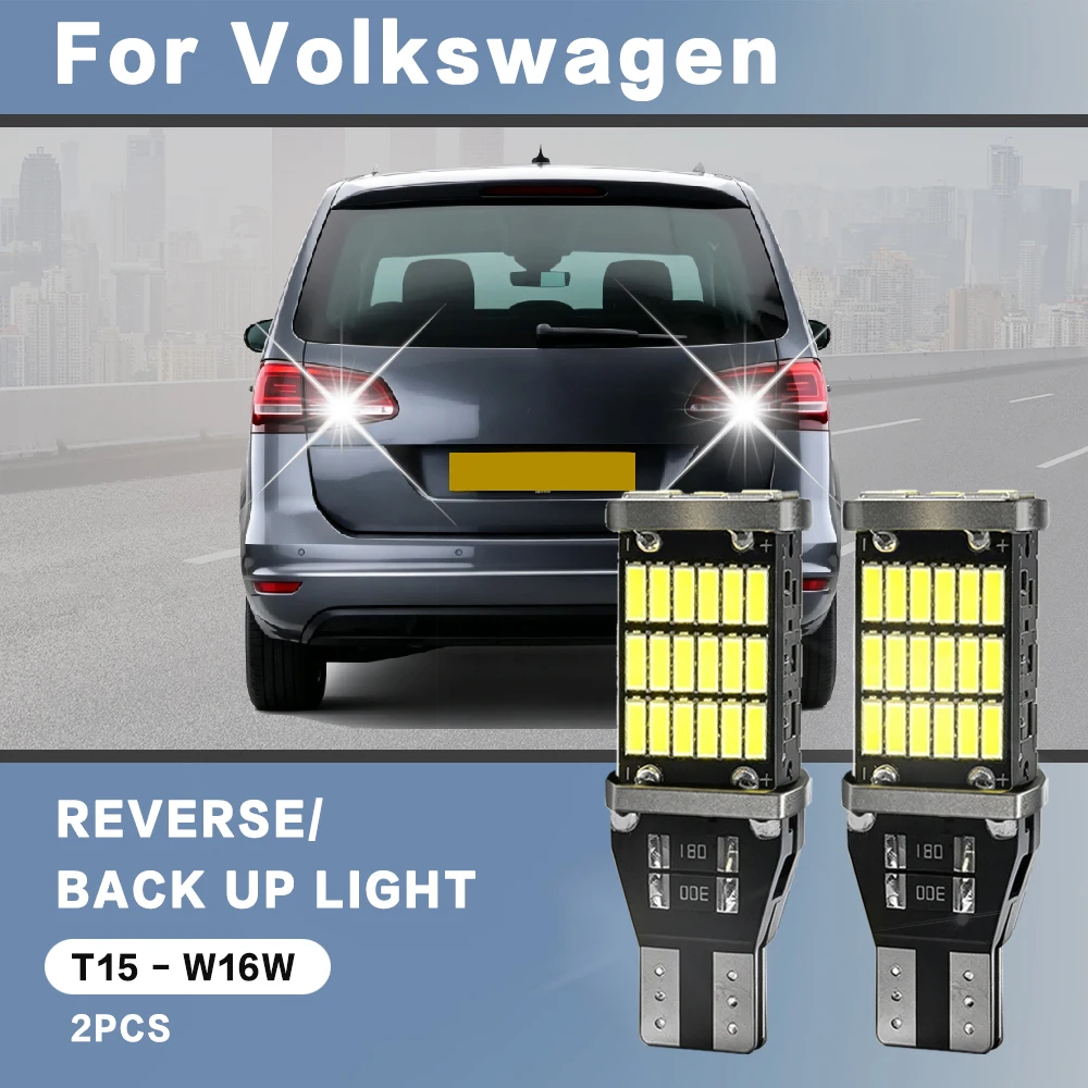 2 Stück Rückfahrleuchten für Volkswagen VW Sharan 7N1 7N2 2010 2011 2012, Rückfahrlichtbirnen W16W T15 LED Canbus