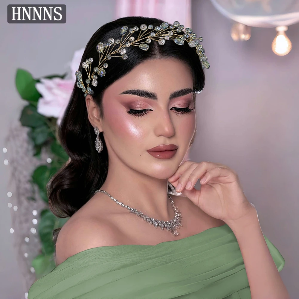 

HNNNS Fashion Crystal Headdress Ladies Dress Up Jewelry Sweet Princess Hairband Bridal Wedding Elegant Accessories Gift A321