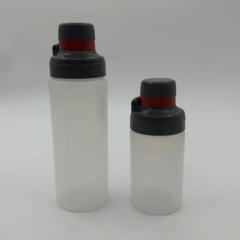 Botella exprimible a prueba de fugas de 3/6 oz con escala, set de botellas portátiles para salsa de ensalada y aceite, contenedor picante para pícnic al aire libre