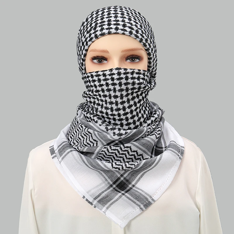 Men\'s Arab Shemagh Headwear Scarf Islamic Print Scarf Turban Arabic Headcover
