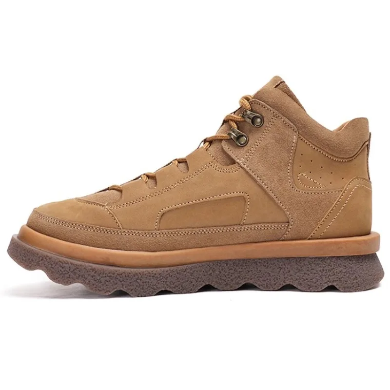 

Vintage Fashion Casual Fur Snow Boots Men Winter Warm Cotton Shoes Male Genuine Leather Cold Resistance Anti Slip Ankle Boots