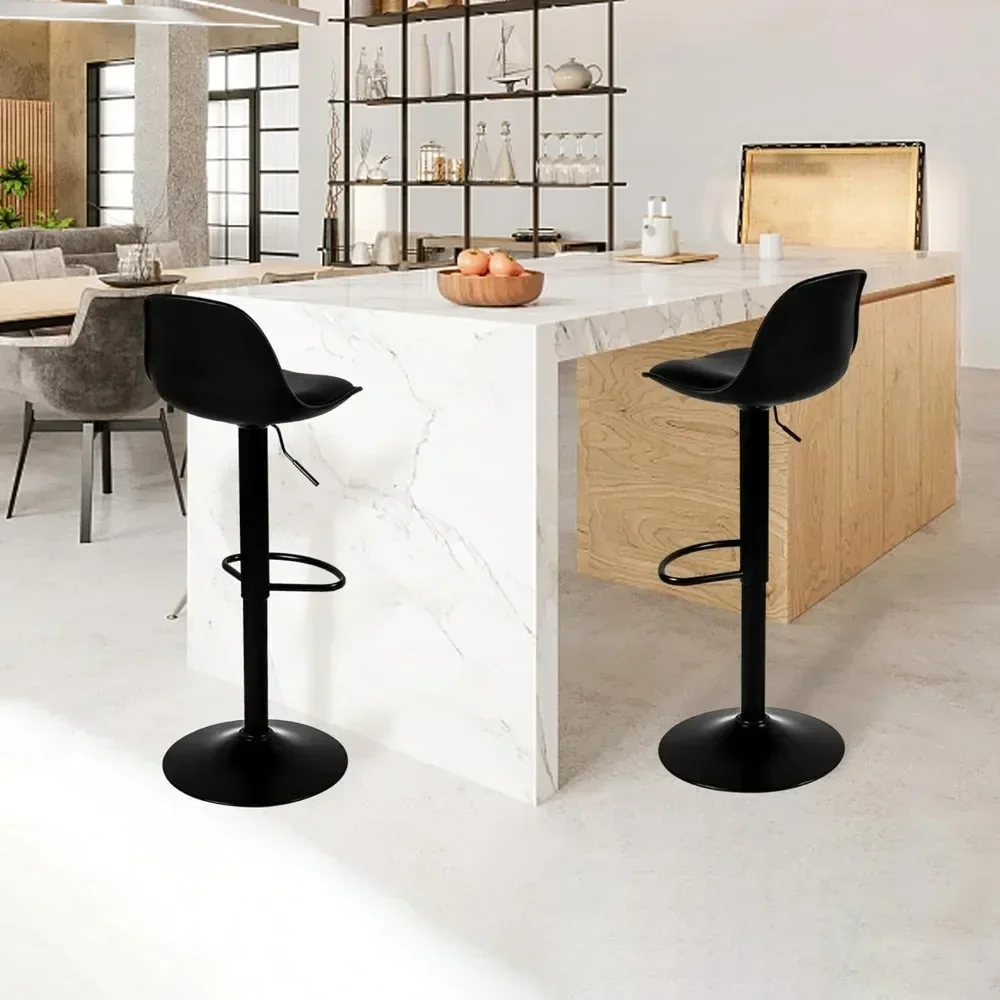 Bar Stools Bar Stools Set of 2 Morden Height Counter Bar Stools With Polypropylene Back and Leather Seat Furniture