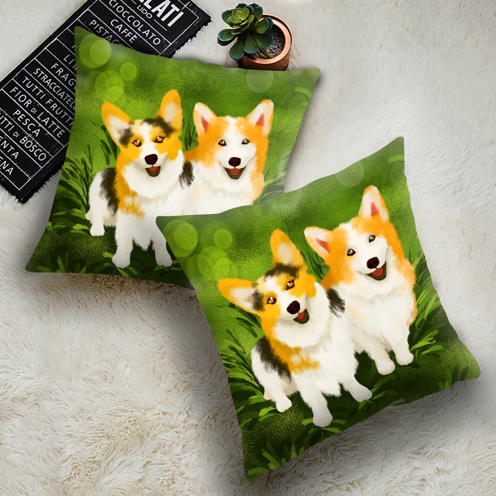 Cute Pet Dog Cushion Cover Polyester Pillowcase Home Decor  Sofa