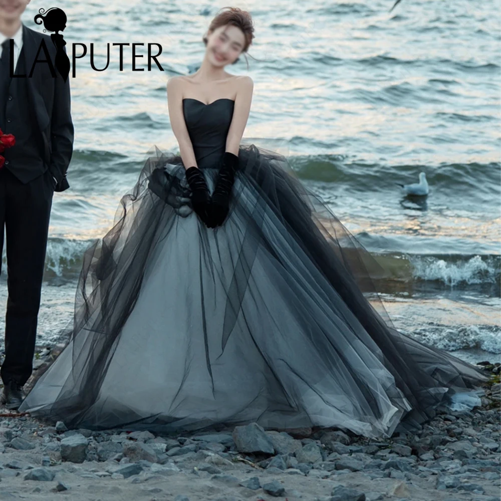 Robe de soirée noire de luxe, robe de bal en feuilles de perles colorées, courte devant et dos Long, robe formelle pour dames