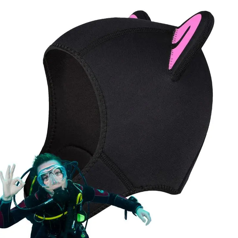 قبعات الغوص للرجال قبعة سباحة مريحة دافئة آذان القط قبعة غوص مقاومة للاهتراء قبعات ركوب الأمواج لركوب الأمواج والغطس والرياضات المائية