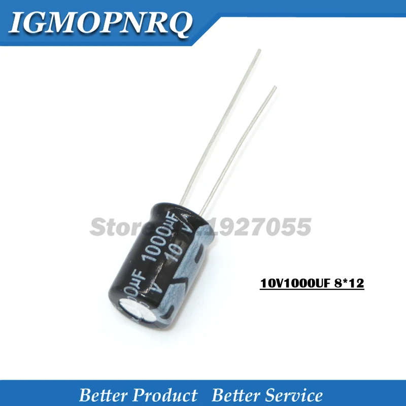 50PCS 10V1000UF 8*12mm 1000UF 10V 8*12 Aluminum electrolytic capacitor new