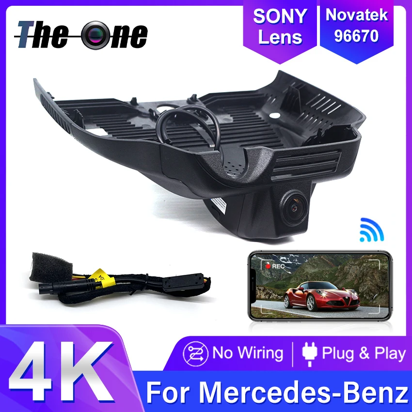 Plug and Play Car DVR WiFi Dash Cam Camera For Mercedes-Benz A Class W177 A220L 2019 2020 For MB CLA 250e 2020-2022, Dashcam 4K