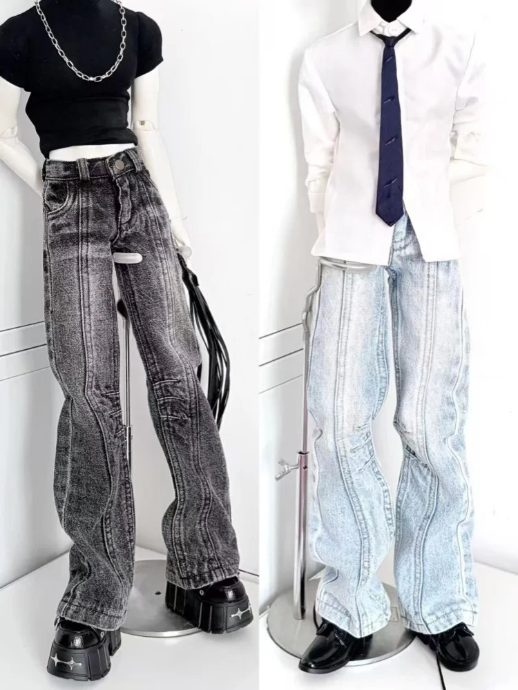 

BJD Doll Clothes For 70cm 73cm 75cm Doll Light-blue Black Jeans Pants Dolls Clothing Accessories(No Doll)