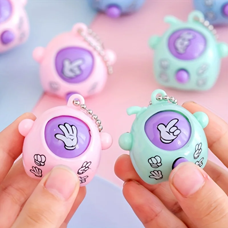 

10pcs Mini Rock Paper Scissors, Game Keychain Guessing Twister Kids Toys Gift