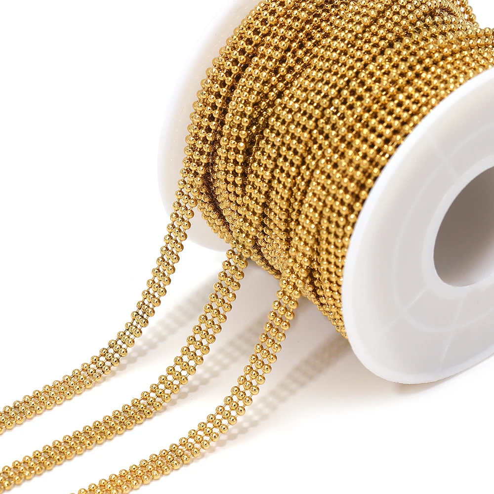 

1-метровые позолоченные трехслойные цепочки из нержавеющей стали для изготовления модных ювелирных изделий своими руками, ожерелье, браслет, фурнитура, оптовая продажа