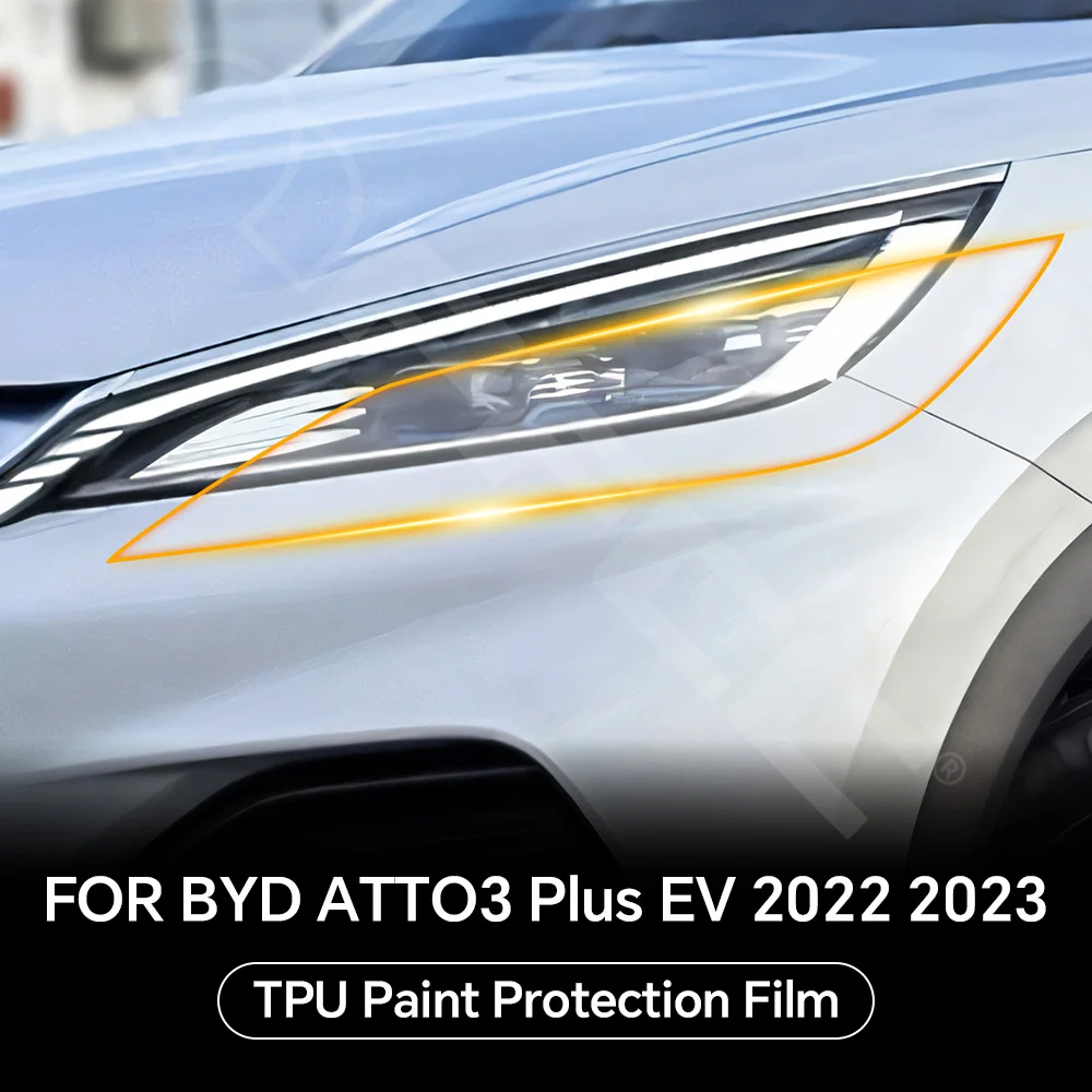 

For BYD ATTO3 Plus EV 2022-2023 Headlight Rearview Door Side TPU Protection Film Clear PPF Self-Healing Anti-scratch Resistant