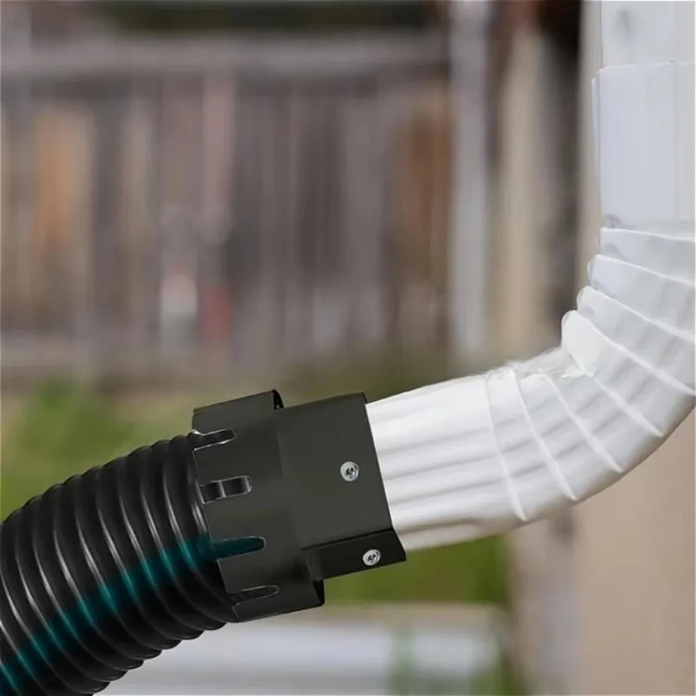 Plastic Downspout Outdoor Connector Easy Installment Round To Square Rain Gutter Adapter Join Drain Pipe