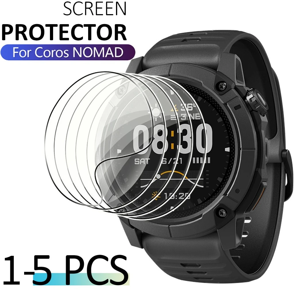 1-5PCS HD Clear Tempered Glass for Coros Nomad Screen Protector TPU Hydrogel Film for Coros NOMAD Anti Scratch Watch Screen Film