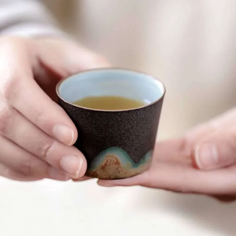 50ml/55ml Hand drawn mountain shape teacup Retro Ceramic Tea cup Kung Fu Tea Set Coffee Cup Small Water Cup Porcelain Teaware